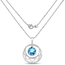 Load image into Gallery viewer, 8.75 Carat Genuine Swiss Blue Topaz .925 Sterling Silver Pendant