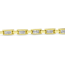Load image into Gallery viewer, 14K Yellow Gold Princess-Cut Diamond Links of Love Bracelet (2.00 cttw, H-I Color, SI2-I1 Clarity)