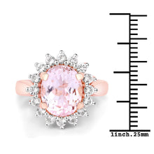 Load image into Gallery viewer, 5.56 Carat Genuine Kunzite and White Topaz .925 Sterling Silver Ring