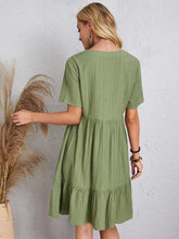 Load image into Gallery viewer, Classic Full Size V-Neck Short Sleeve Dress Casual & Comfortable Dress for Women