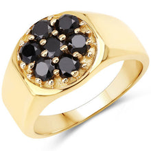 Load image into Gallery viewer, 0.91 Carat Genuine Black Diamond .925 Sterling Silver Ring