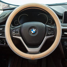 Load image into Gallery viewer, Diamond Leather Steering Wheel Cover with Bling Bling Crystal Rhinestones