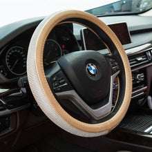 Load image into Gallery viewer, Diamond Leather Steering Wheel Cover with Bling Bling Crystal Rhinestones