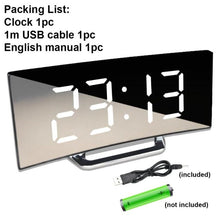 Load image into Gallery viewer, Digital Alarm Clock Alarm Clocks Adjustable Volume Alarm Clock for Bedroom Electronic 7 Inch Number Desktop Alarm Clocks For Kids Bedroom LED Screen for Kids Bedroom Temperature Snooze Function Desk Table Clock LED Clock Electronic Watch Table