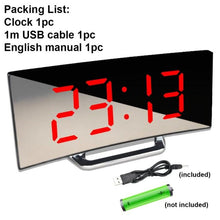 Load image into Gallery viewer, Digital Alarm Clock Alarm Clocks Adjustable Volume Alarm Clock for Bedroom Electronic 7 Inch Number Desktop Alarm Clocks For Kids Bedroom LED Screen for Kids Bedroom Temperature Snooze Function Desk Table Clock LED Clock Electronic Watch Table