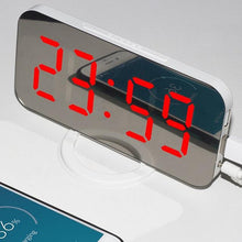 Load image into Gallery viewer, Digital Alarm Clock Desk Table Clock 3 Alarm Sounds Adjustable Volume Easy Digital Alarm Clock for Kids and Adults Compact Desk & Shelf Clocks for Bedroom Curved LED Screen Alarm Clocks For Kid Bedroom Temperature Snooze Function Home Decor Watch