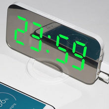Load image into Gallery viewer, Digital Alarm Clock Desk Table Clock 3 Alarm Sounds Adjustable Volume Easy Digital Alarm Clock for Kids and Adults Compact Desk & Shelf Clocks for Bedroom Curved LED Screen Alarm Clocks For Kid Bedroom Temperature Snooze Function Home Decor Watch