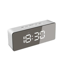 Load image into Gallery viewer, Digital Alarm Clock Desk Table Clock 3 Alarm Sounds Adjustable Volume Easy Digital Alarm Clock for Kids and Adults Compact Desk & Shelf Clocks for Bedroom Curved LED Screen Alarm Clocks For Kid Bedroom Temperature Snooze Function Home Decor Watch