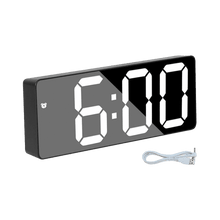 Load image into Gallery viewer, Digital Alarm Clock LED Digital Display Dual Alarm with USB Charger Port 0-100 Dimmer for Seniors Simple Bedside Big Number Alarm Clocks for Bedrooms LED Mirror Electronic Alarm Clocks Large LCD Display Digital Table Clock with Calendar Temperature