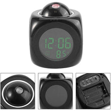 Load image into Gallery viewer, Digital Alarm Clock Projection Alarm Clock Wake Up Bedroom with Data and Temperature Display Talking Function LED Wall/Ceiling Projection Clock LCD Creative Projector Weather Temperature Desk Time Date Display Projection USB Charger Home Clock Timer
