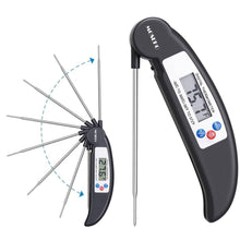 Load image into Gallery viewer, Digital Foldable Thermometer Food BBQ Meat Oven Instant Read Food Thermometer For Cooking Digital Kitchen Thermometer Probe With Backlight & Reversible Display Cooking Thermometer For Folding Kitchen Thermometer For Cooking Water Oil Grill Tools