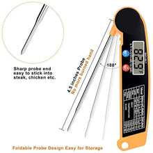 Load image into Gallery viewer, Digital Instant Read Meat Thermometer With Highly Accurate Temperature Probe Thermocouple Instant Read Thermometer Kitchen Cooking Food Thermometer for Candy Water Oil BBQ Grill Smoker Electric Cooking Thermometer For Kitchen Food Grill