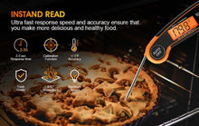 Load image into Gallery viewer, Digital Meat Thermometer Instant Read Food Thermometer for Cooking Digital Kitchen Thermometer Probe with Backlight & Reversible Display Cooking Thermometer for Candy Grill Food Kitchen Digital Meat Thermometer BBQ Waterproof Kitchen Cooking Tools