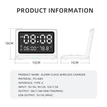 Load image into Gallery viewer, Digital Mirror Clock Wireless Charging Alarm Clock