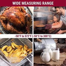 Load image into Gallery viewer, Digital Read Meat Thermometer Best Waterproof Thermometer for Kitchen Cooking Food BBQ Grill And Oil Deep Fry Candy Kitchen Cooking Food Thermometer With Backlight Magnet For Deep Fry Grill Smoker Thermometer