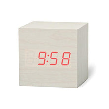 Load image into Gallery viewer, Digital Wooden LED Alarm Clock Wood Retro Glow Clock Digital Alarm Clock, with Wooden Electronic LED Time Display 3 Dual Plus Alarm Cubic Small Mini Wood Made Electric Clocks for Desktop Table Decor Voice Control Snooze Function Desk Tools