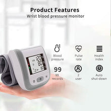 Load image into Gallery viewer, Digital Wrist Blood Pressure Monitor Heart Rate Pulse Meter Measure