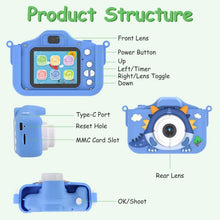 Load image into Gallery viewer, Dinosaur Kids Selfie 48MP 1080P HD Cartoon Digital Camera