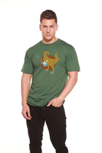 Load image into Gallery viewer, Dinosaur with a guitar Men's Bamboo Viscose/Organic Cotton Short Sleeve Graphic T-Shirt