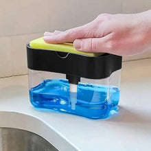 Load image into Gallery viewer, Dish Soap Dispenser and Sponge Holder Metallic Silver