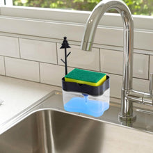 Load image into Gallery viewer, Dish Soap Dispenser and Sponge Holder Metallic Silver
