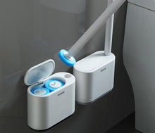 Load image into Gallery viewer, Disposable Toilet Brush With Cleaning Liquid Wall-Mounted Cleaning Tool For Bathroom Replacement Brush Head Accessories Wall Toilet Brush And Holder Set Flexible Toilet Bowl Cleaner Brush With Silicone Bristles Bendable Brush Head To Clean Toilet Corner