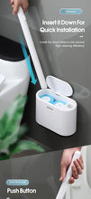 Load image into Gallery viewer, Disposable Toilet Brush With Cleaning Liquid Wall-Mounted Cleaning Tool For Bathroom Replacement Brush Head Accessories Wall Toilet Brush And Holder Set Flexible Toilet Bowl Cleaner Brush With Silicone Bristles Bendable Brush Head To Clean Toilet Corner