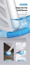 Load image into Gallery viewer, Disposable Toilet Brush With Cleaning Liquid Wall-Mounted Cleaning Tool For Bathroom Replacement Brush Head Accessories Wall Toilet Brush And Holder Set Flexible Toilet Bowl Cleaner Brush With Silicone Bristles Bendable Brush Head To Clean Toilet Corner