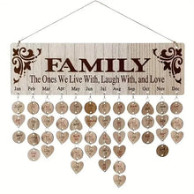 Load image into Gallery viewer, DIY Wooden Family Birthday Board Hanging Sign Pendant