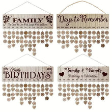 Load image into Gallery viewer, DIY Wooden Family Birthday Board Hanging Sign Pendant