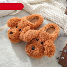 Load image into Gallery viewer, Dog Slippers Women Winter Warm Soft Plush Shoes Men Couples Slippers For Home Indoor Bedroom Fluffy Furry Memory Foam Cross Band Slip On Indoor Outdoor Slippers