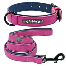 Load image into Gallery viewer, Dogs Collars Personalized Padded Collar Leather Dog Walking Leash For Small Medium Large Dogs Dog Collar and Leash Dog Collar and Leash Leather Padded Dogs Collars Lead Rope