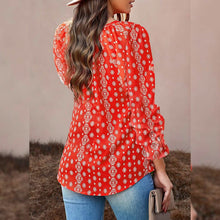 Load image into Gallery viewer, Dokotoo Women's Casual Boho Floral Printed V-Neck Top