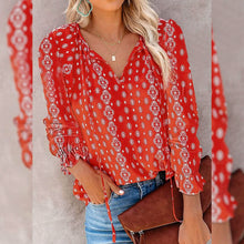 Load image into Gallery viewer, Dokotoo Women's Casual Boho Floral Printed V-Neck Top
