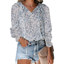 Load image into Gallery viewer, Dokotoo Women's Casual Boho Floral Printed V-Neck Top