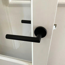 Load image into Gallery viewer, Door Handle Brushed Stainless Steel Tube Hollow Spray Paint Frosted Black Round Cover Split Right Angle Door Handle Stainless Steel Tube Hollow Spray Paint Frosted Black Round Cover Split Right Angle Door Handle