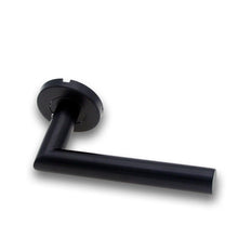 Load image into Gallery viewer, Door Handle Brushed Stainless Steel Tube Hollow Spray Paint Frosted Black Round Cover Split Right Angle Door Handle Stainless Steel Tube Hollow Spray Paint Frosted Black Round Cover Split Right Angle Door Handle