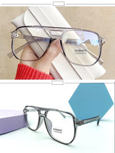Load image into Gallery viewer, Double Beam Anti Blue Light Glasses Frame Women Men Anti Eyestrain Computer Reading TV Glasses Stylish Frame Anti Glasses Men And Women Retro Big Frame Myopia Eyeglasses Oversized Mirror Frame