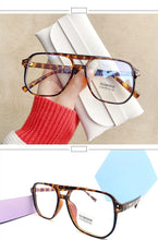 Load image into Gallery viewer, Double Beam Anti Blue Light Glasses Frame Women Men Anti Eyestrain Computer Reading TV Glasses Stylish Frame Anti Glasses Men And Women Retro Big Frame Myopia Eyeglasses Oversized Mirror Frame