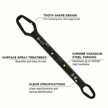 Load image into Gallery viewer, Double End Multifunctional Universal Wrench, 3-17mm Self-Tightening Lazy Wrench Repair Tools