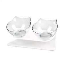 Load image into Gallery viewer, Double Transparent Non-slip Food Bowl With Protection For Cats Modern Kitten Food Bowl Pet Accessories