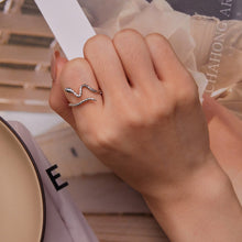 Load image into Gallery viewer, 925 Sterling Silver Pavé Setting CZ Oxidized Silver Ring for Women