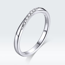 Load image into Gallery viewer, 925 Sterling Silver Pavé Set CZ Platinum Plated Ring Size 6 for Women