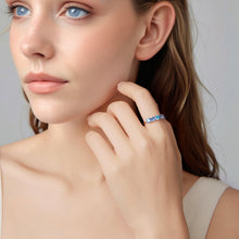 Load image into Gallery viewer, 925 Sterling Silver Ring with White Gold Plating for Women, Size 6.0
