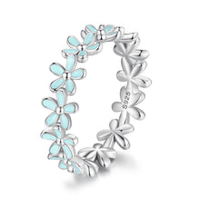 Load image into Gallery viewer, 925 Sterling Silver Enamel Process Plated Platinum Ring Size 6 for Women