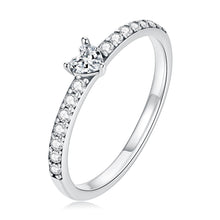 Load image into Gallery viewer, 925 Sterling Silver Oxidized Ring with Pavé Setting CZ, Size 6 for Women