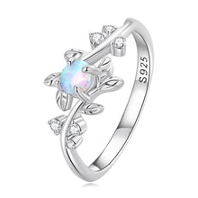Load image into Gallery viewer, 925 Sterling Silver Opal & CZ Ring 0.2cm Size 6.0 for Women