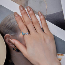 Load image into Gallery viewer, 925 Sterling Silver Opal Nanometer Stone Plated Platinum Ring