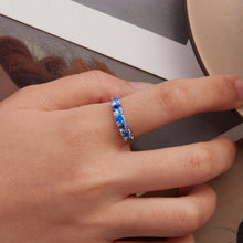 Load image into Gallery viewer, 925 Sterling Silver Ring with White Gold Plating for Women, Size 6.0