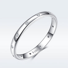 Load image into Gallery viewer, 925 Sterling Silver Size 6.0 Plated Platinum Pavé Setting CZ Ring for Women